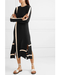 Loewe Striped Ribbed Cotton Midi Dress