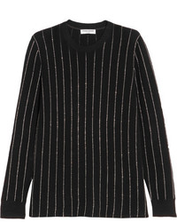 Opening Ceremony Metallic Pinstriped Cotton Blend Sweater Black
