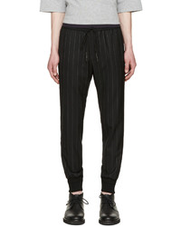 Black Vertical Striped Sweatpants