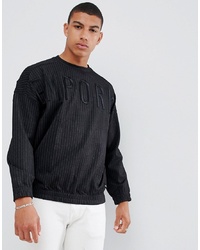 Black Vertical Striped Sweatshirt