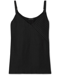 ATM Anthony Thomas Melillo Wrap Effect Pinstriped Crepe Camisole