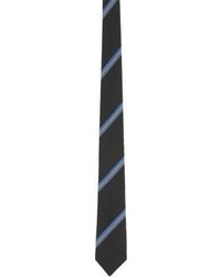 Alexander Olch Diagonal Stripe Jacquard Neck Tie Black