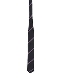 Barneys New York Diagonal Striped Knit Necktie Black