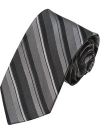 Alara Modern Width Navy And Baby Blue Stripe Silk Tie