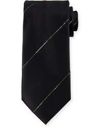 Stefano Ricci Silk Tie Wcrystal Stripe Black