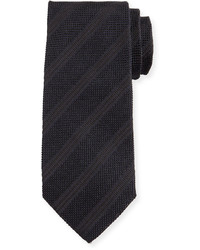 Tom Ford Textured Diagonal Stripe Silk Tie Black