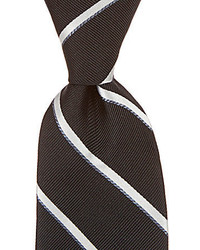 Roundtree & Yorke Trademark Gleam Stripe Narrow Silk Tie