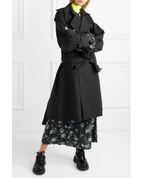 Junya Watanabe Oversized Pleated Pinstriped Wool Blend Trench Coat