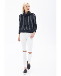 Forever 21 Cowl Neck Striped Sweater