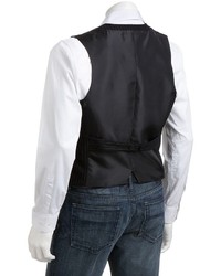 Marc Anthony Slim Fit Striped Welt Pocket Vest Big Tall