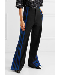 Balenciaga Striped Stretch Crepe Track Pants