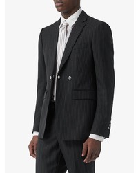 Burberry English Fit Triple Stud Pinstriped Wool Tailored Jacket