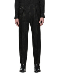 Saint Laurent Black Wool Pinstripe Trousers