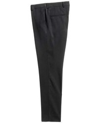 Black Vertical Striped Wool Dress Pants