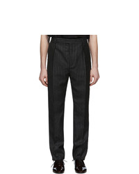 Saint Laurent Black And Silver Lame Trousers