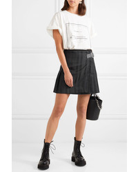 McQ Alexander McQueen Wrap Effect Striped Wool Blend Jacquard Mini Skirt