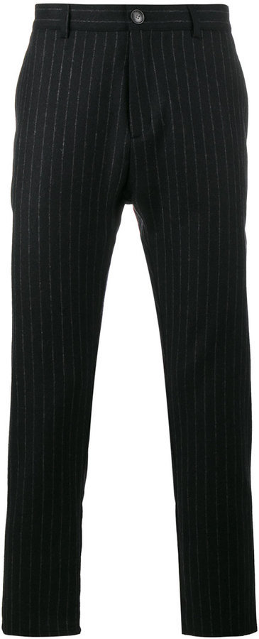 pinstripe tapered trousers