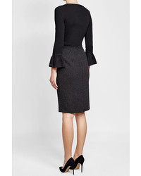 Moschino Boutique Virgin Wool Skirt With Pinstripes