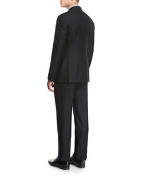 Giorgio Armani Striped Virgin Wool Two Piece Suit Black