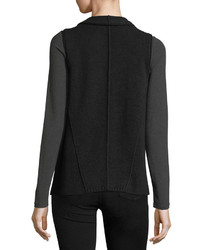 Neiman Marcus Cashmere Collection Exposed Seam Cashmere Vest