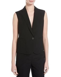 Akris Seersucker Silk Wool Vest Black