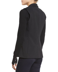 Veronica Beard Single Button Scuba Vest Black