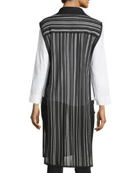 Misook Vertical Lines Drama Vest Plus Size