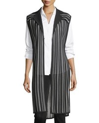 Misook Vertical Lines Drama Vest Plus Size