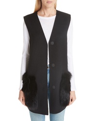 Fendi Wool Vest With Genuine Fox