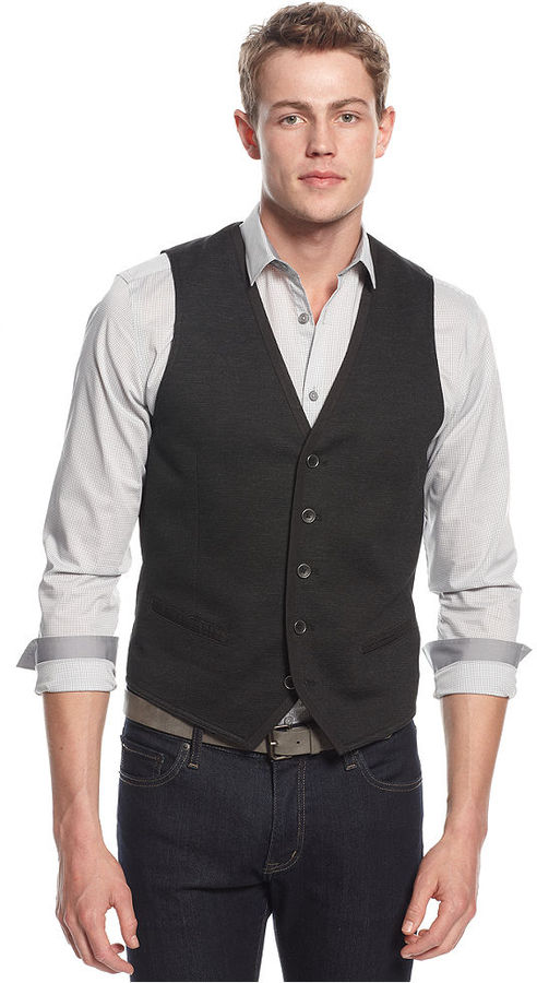 Alfani Red Slim Fit Knit Vest | Where to buy & how to wear