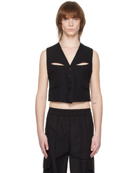 The World Is Your Oyster Black Cutout Waistcoat