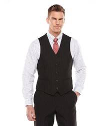 Savile Row Striped Black Suit Vest