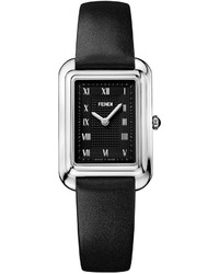 Fendi 36mm Classico Watch W Calfskin Strap Silverblack