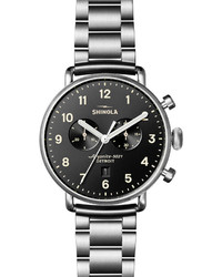 Shinola 43mm Canfield Chronograph Stainless Steel Watch