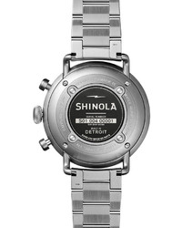 Shinola 43mm Canfield Chronograph Stainless Steel Watch
