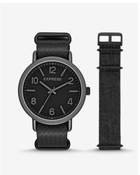 Express Black Analog Watch Gift Set