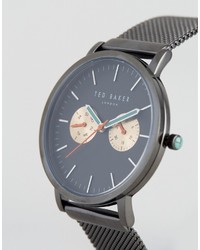 Ted Baker Brit Chronograph Mesh Watch In Black
