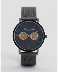 Ted Baker Brit Chronograph Mesh Watch In Black