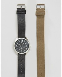 Asos Interchangeable Watch In Military Styling