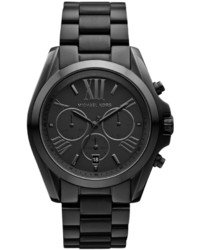 Michael Kors Michl Kors Chronograph Bradshaw Black Ion Plated Stainless Steel Bracelet Watch 43mm Mk5550