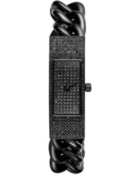 Michael Kors Michl Kors Hayden Black Ion Plated Stainless Steel Link Bracelet Watch 47x16mm Mk3308