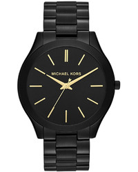 Michael Kors Michl Kors Slim Runway Black Tone Stainless Steel Bracelet Watch 42mm Mk3221