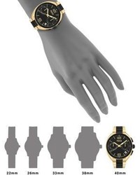 Fendi Moto Black Goldtone Stainless Steel Chronograph Bracelet Watch