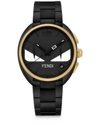 Fendi Moto Bug Black Goltone Stainless Steel Bracelet Watch