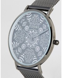 Reclaimed Vintage Paisley Mesh Watch In Black