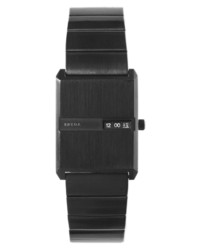 Breda Pulse Digital Black Plate Stainless Bracelet Watch