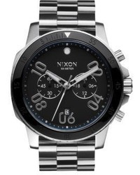 Nixon Ranger Black Ip Stainless Steel Chronograph Bracelet Watch