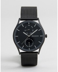 Skagen Skw6318 Holst Chronograph Mesh Watch In Black 40mm