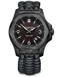 Victorinox Swiss Army Inox Carbon Stainless Steel Paracord Strap Watch