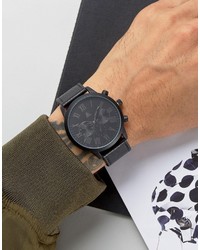 Asos Watch In Black With Roman Numerals